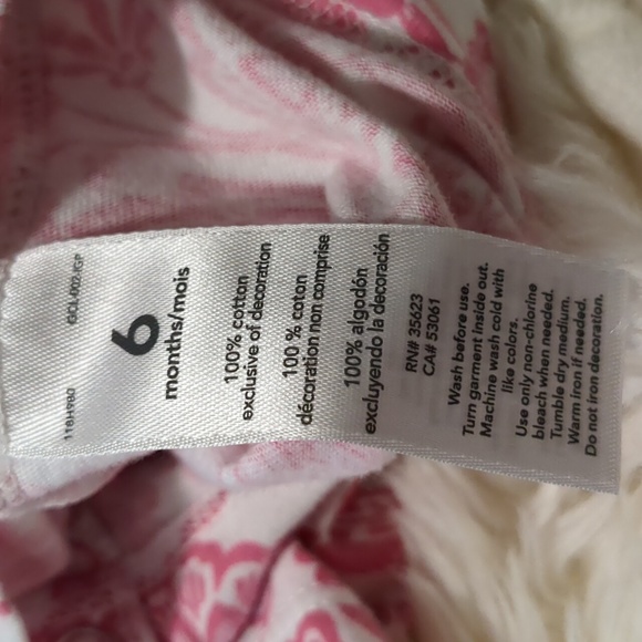 Carter's pink and white romper size 6 months - Picture 10 of 11